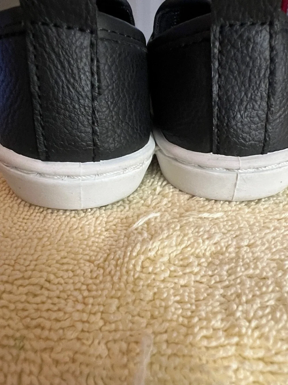 London Fog Kids Black Slip-On Sneakers with White Sole